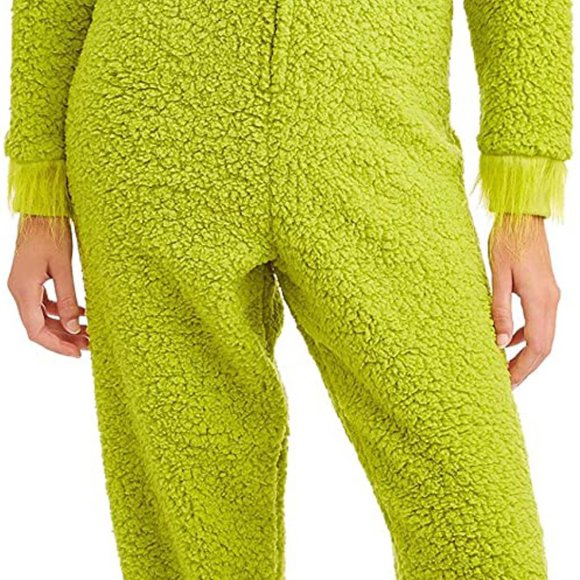 The Grinch Women's Union Suit Pajamas Green Red Heart NWT - Picture 5 of 6